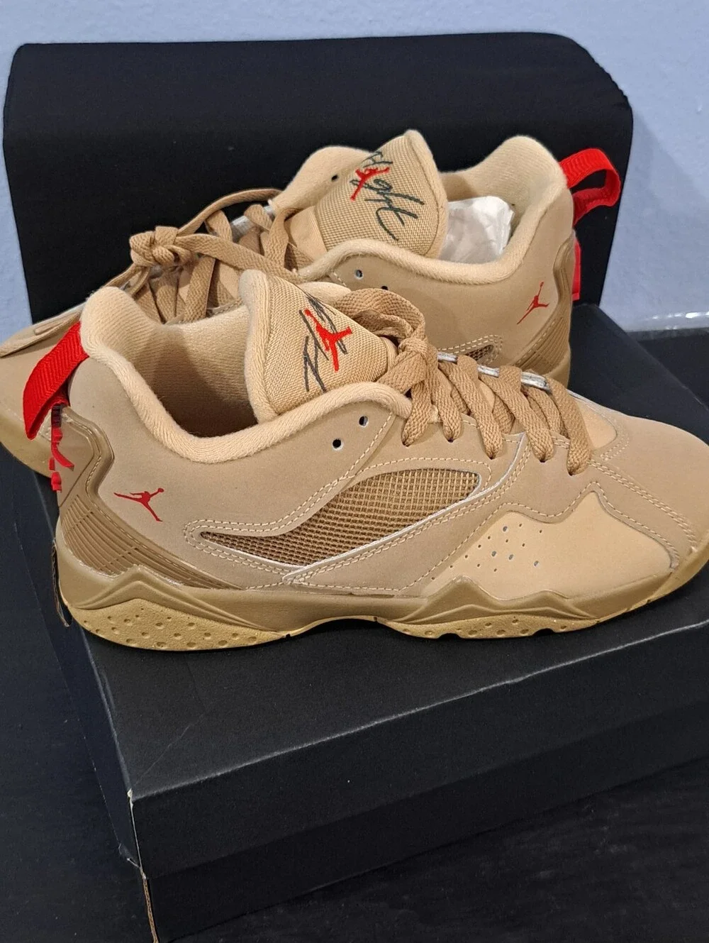 Air Jordan Flight Low Top Sneakers in Tan